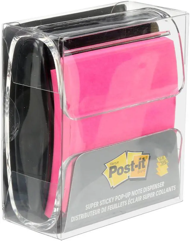 Alt view image 6 of 6 - Pop-up Notes Dispenser, 3x3 in, Black Base Clear Top, Pack Includes a 45-Sheet Pad (WD-330-BK) (Pack of 6)