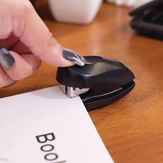 Alt view image 3 of 6 - Tot Mini Stapler, 12 Sheet Capacity, Jam Free, includes 1000 Staples and Built-In Staple Remover, Black (79171)