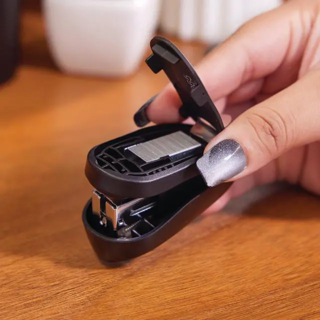 Alt view image 5 of 6 - Tot Mini Stapler, 12 Sheet Capacity, Jam Free, includes 1000 Staples and Built-In Staple Remover, Black (79171)