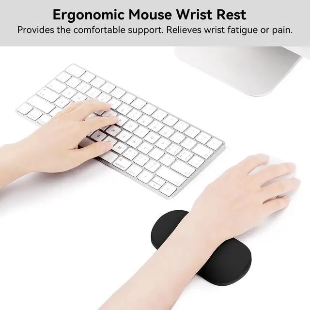 Alt view image 3 of 7 - Silicone Wrist Rest Pad, Ergonomic Inflatable Support for Keyboard & Mouse, Soft Comfortable Wrist Support with Cloud-Like Cushioned Interior for Typing, Gaming, Pain Relief, Office, Black