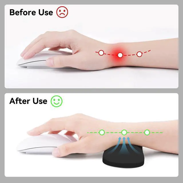Alt view image 4 of 7 - Silicone Wrist Rest Pad, Ergonomic Inflatable Support for Keyboard & Mouse, Soft Comfortable Wrist Support with Cloud-Like Cushioned Interior for Typing, Gaming, Pain Relief, Office, Black