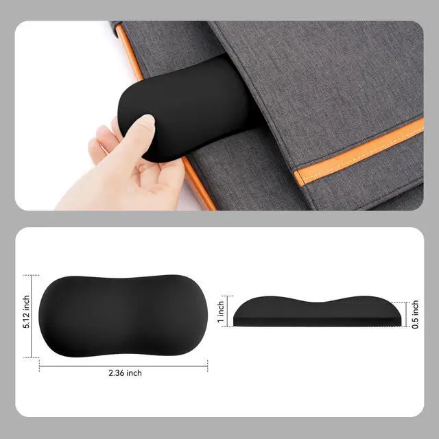 Alt view image 7 of 7 - Silicone Wrist Rest Pad, Ergonomic Inflatable Support for Keyboard & Mouse, Soft Comfortable Wrist Support with Cloud-Like Cushioned Interior for Typing, Gaming, Pain Relief, Office, Black