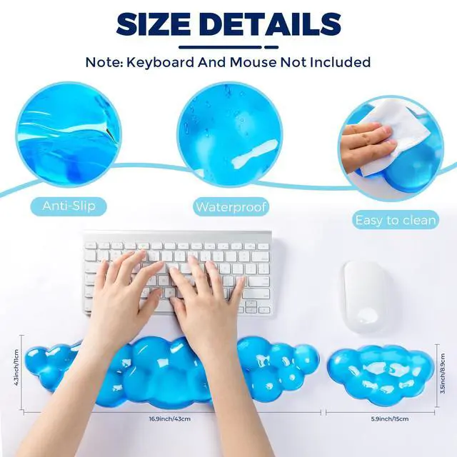 Alt view image 4 of 6 - Gel Cloud Wrist Rest - Cloud Mouse Wrist Rest Pad Mouse Support for Office Gaming Pad Computer Laptop Ergonomic Comfortable Pain Relief