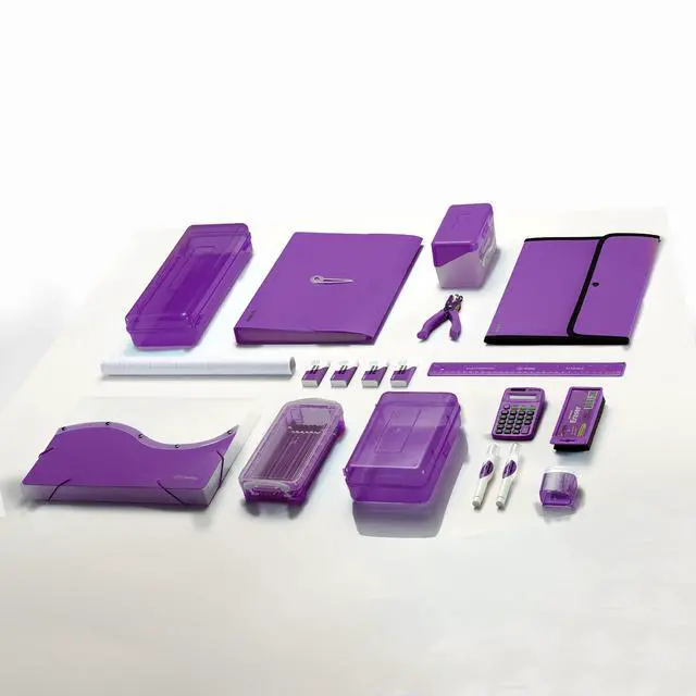 Alt view image 7 of 7 - 3 Hole Punch Purple, Portable Hole Puncher for 3 Ring Binder, 3 Sheets Capacity, Removable Chip Tray, 10 Ruler for School, Office, Also Available in Pink, Blue, Green, Red, Grey, 1 Pc-by Enday