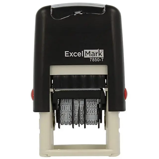 Alt view image 3 of 6 - Paid - Self-Inking Rubber Date Stamp - Compact Size (Red Ink)