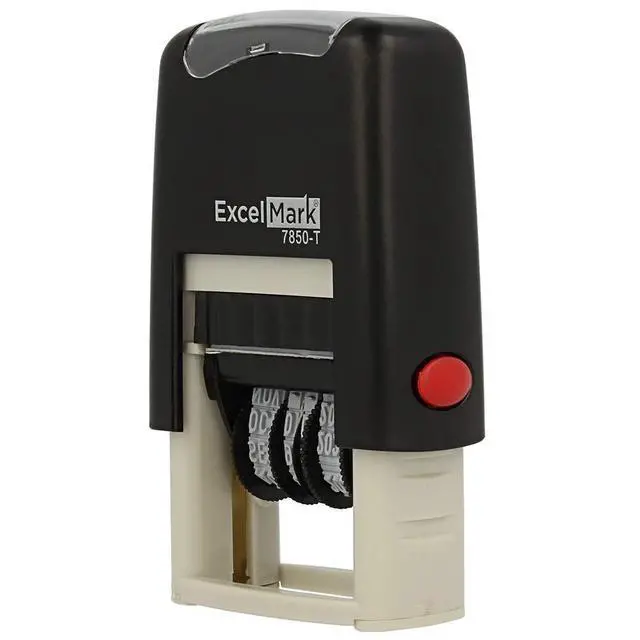 Alt view image 4 of 6 - Paid - Self-Inking Rubber Date Stamp - Compact Size (Red Ink)