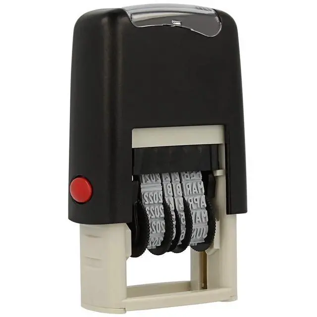 Alt view image 5 of 6 - Paid - Self-Inking Rubber Date Stamp - Compact Size (Red Ink)