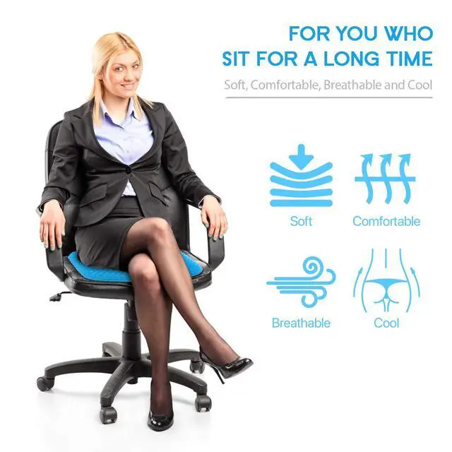 Alt view image 2 of 7 - Gel Seat Cushion for Long Sitting (Thick & Extra Large), Gel Cushion for Wheelchair Soft, Chair Cushion, Car Seat Cushion Breathable, for Office Chair for Hip Pain