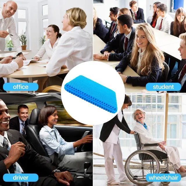 Alt view image 4 of 7 - Gel Seat Cushion for Long Sitting (Thick & Extra Large), Gel Cushion for Wheelchair Soft, Chair Cushion, Car Seat Cushion Breathable, for Office Chair for Hip Pain