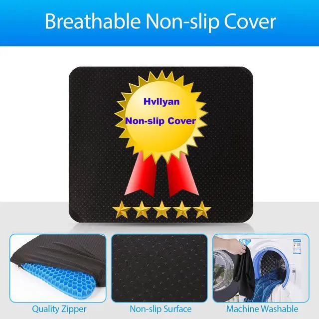 Alt view image 7 of 7 - Gel Seat Cushion for Long Sitting (Thick & Extra Large), Gel Cushion for Wheelchair Soft, Chair Cushion, Car Seat Cushion Breathable, for Office Chair for Hip Pain