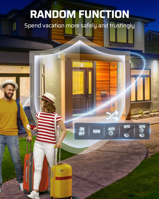 Alt view image 6 of 7 - Outdoor Digital Timer for Lights, 3-Prong Outlet 7-Day Programmable, 3 Grounded Outlets, 15A 1/3 HP, Plug in Timer for String Lights, Pump, Sprinkler, Fountain, UL Listed