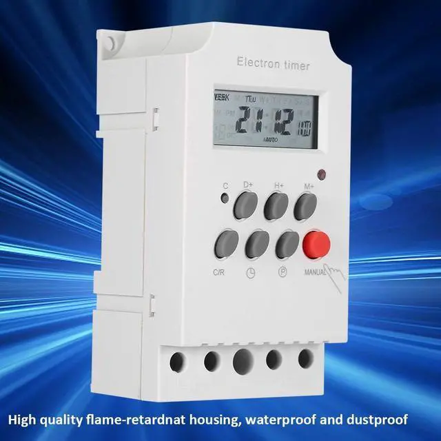 Alt view image 3 of 7 - 30A Digital Timer Switch Programmable Electronic Time Control 7 Day Heavy Duty Digital Programmable Timer(AC 220V)