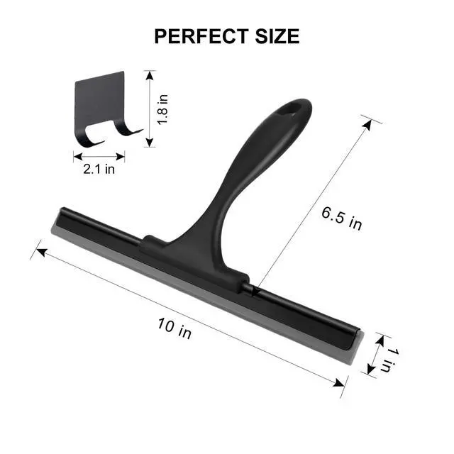 Alt view image 2 of 7 - SetSail Squeegee for Shower Glass Door Stainless Steel Shower Squeegee for Glass Doors All-Purpose Window Squeegee for Tile Shower Walls, Sink, Mirror, Bathroom, Car Window Cleaning 10 Inches, Balck