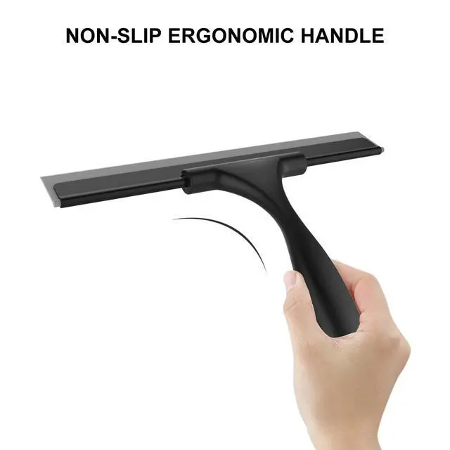 Alt view image 3 of 7 - SetSail Squeegee for Shower Glass Door Stainless Steel Shower Squeegee for Glass Doors All-Purpose Window Squeegee for Tile Shower Walls, Sink, Mirror, Bathroom, Car Window Cleaning 10 Inches, Balck