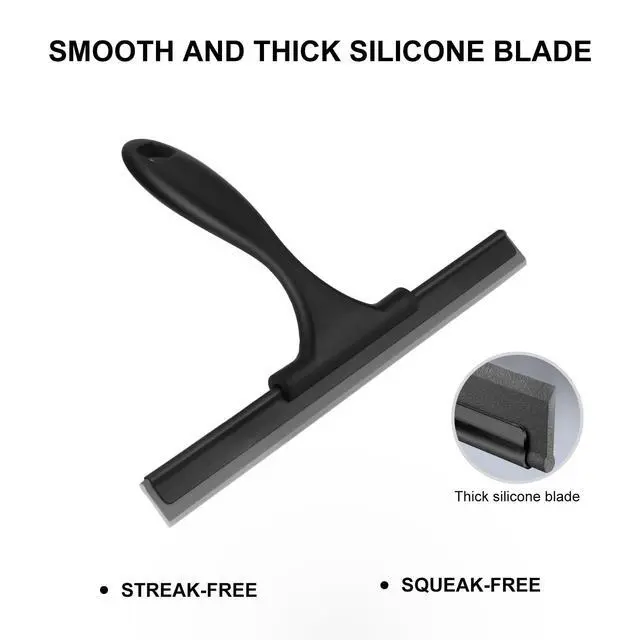 Alt view image 4 of 7 - SetSail Squeegee for Shower Glass Door Stainless Steel Shower Squeegee for Glass Doors All-Purpose Window Squeegee for Tile Shower Walls, Sink, Mirror, Bathroom, Car Window Cleaning 10 Inches, Balck