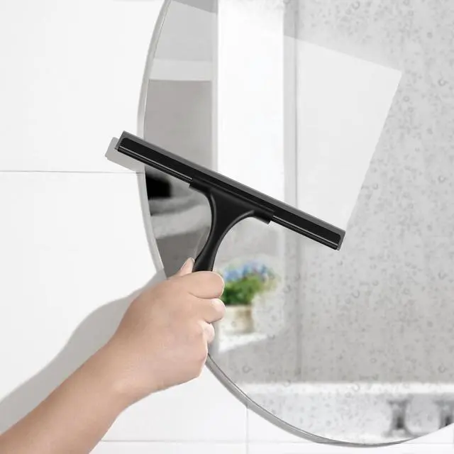 Alt view image 5 of 7 - SetSail Squeegee for Shower Glass Door Stainless Steel Shower Squeegee for Glass Doors All-Purpose Window Squeegee for Tile Shower Walls, Sink, Mirror, Bathroom, Car Window Cleaning 10 Inches, Balck