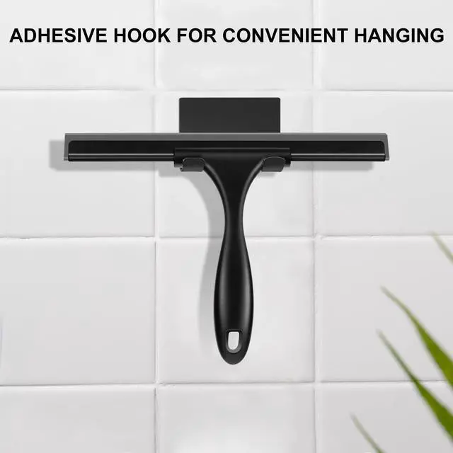 Alt view image 6 of 7 - SetSail Squeegee for Shower Glass Door Stainless Steel Shower Squeegee for Glass Doors All-Purpose Window Squeegee for Tile Shower Walls, Sink, Mirror, Bathroom, Car Window Cleaning 10 Inches, Balck