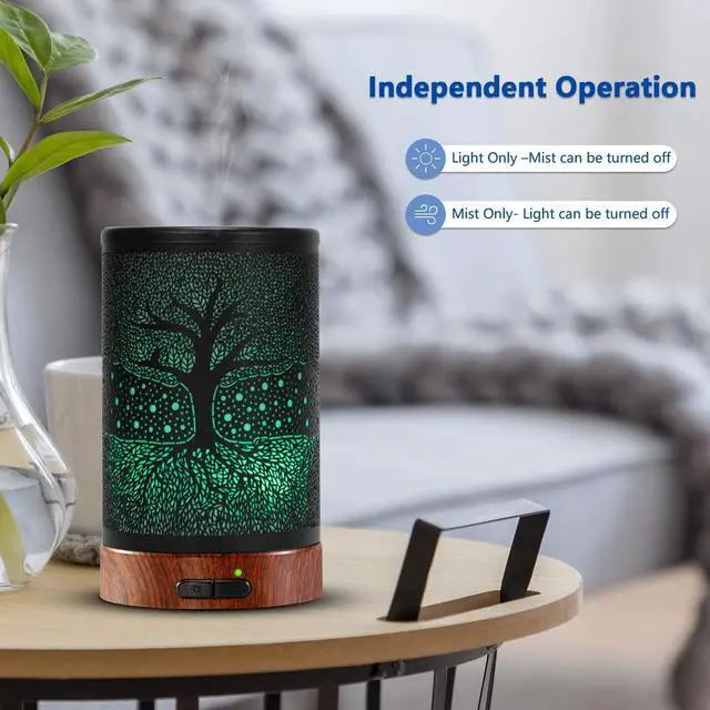 Alt view image 3 of 6 - Aromatherapy Essential Oil Diffuser 150ml- Electric Cool Mist Aroma Diffuser with Intermittent Mode, Auto Shut-Off Protection, 7 Colors Changing LED Light for Home Office Decor & Gift (Life Tree)