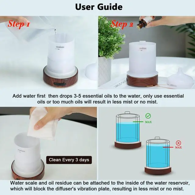 Alt view image 6 of 6 - Aromatherapy Essential Oil Diffuser 150ml- Electric Cool Mist Aroma Diffuser with Intermittent Mode, Auto Shut-Off Protection, 7 Colors Changing LED Light for Home Office Decor & Gift (Life Tree)