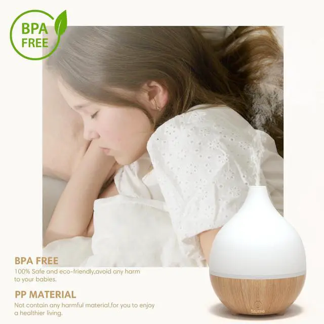 Alt view image 6 of 7 - Essential Oil Diffuser (Set of 2), 100ml Small Aromatherapy Diffuser with Auto Shut-Off, Ultrasonic Diffusers for Essential Oils, Cool Mist Humidifier with Warm White Lights, for Office Home
