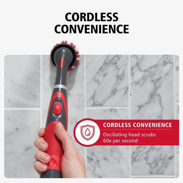 Alt view image 4 of 7 - Reveal Power Scrubber 18-Piece Kit, Cordless Electric Battery Powered Scrub Brush, Water Resistant, for Home/Kitchen/Bathroom/Grout/Tile/Shower/Tub