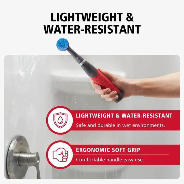 Alt view image 5 of 7 - Reveal Power Scrubber 18-Piece Kit, Cordless Electric Battery Powered Scrub Brush, Water Resistant, for Home/Kitchen/Bathroom/Grout/Tile/Shower/Tub