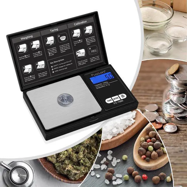 Alt view image 6 of 7 - Digital Pocket Gram Scale 1000g/0.1g, Small Digital Scales Grams Ounces Grains, Herb Scale, Jewelry Scale, Portable Travel Food Scale
