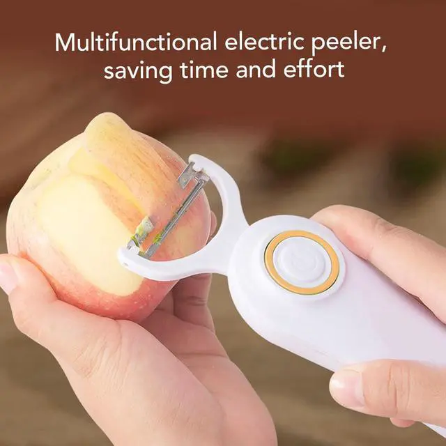 Alt view image 2 of 7 - Electric Peeler Handheld USB Rechargeable Fruit Vegetables Peeler with 3 Cutter Heads for Home