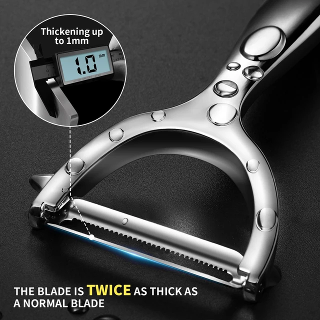 Alt view image 6 of 7 - Potato Peeler 2 Pack, Ultra Sharp Flat & Serrated Blades Peelers | Y Shaped Peeler Rust-proof Stainless Steel, Ergonomic Non-slip Grip for Vegetable,carrots, apples & fruit, Easy Clean