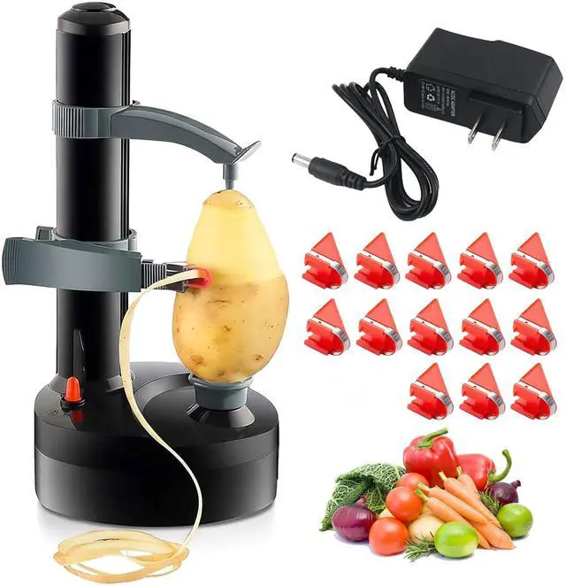 Main image of Electric Potato Peeler with 13 Blades, Automatic Rotating Vegetable & Fruit Peeler Machine, Hands-Free Peeler for Potatoes, Apples & More Kitchen Gadgets (Black)