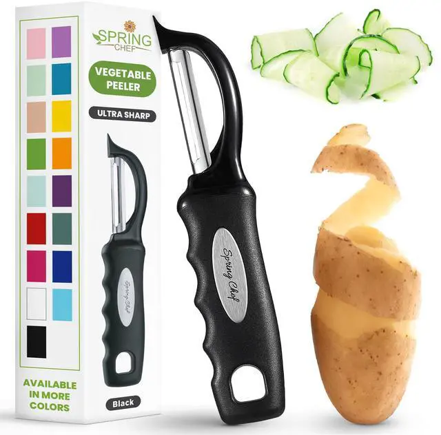 Main image of Premium Swivel Vegetable Peeler, Soft Grip Handle and Ultra Sharp Stainless Steel Blades - Perfect Kitchen Peeler For Veggie, Fruit, Potato, Carrot, Apple - Black