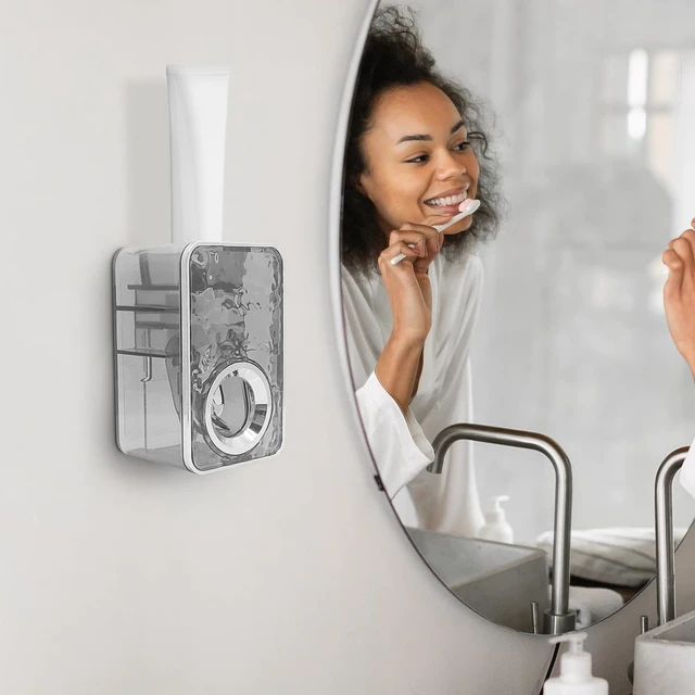 Alt view image 5 of 6 - Toothpaste Dispenser Wall Mounted, Automatic Toothpaste Dispenser, Toothpaste Holder, Toothpaste Dispenser for Adults, for Shower Bathroom
