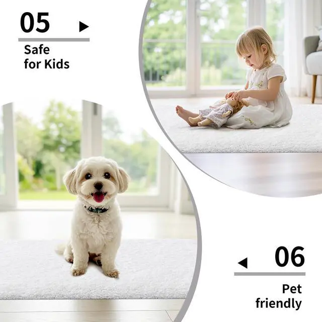 Alt view image 6 of 7 - White Bathroom Rug 17x24 - Non-Slip Plush Small Bath Mat, Highly Absorbent & Ultra Soft Fluffy Floor Mat, Machine Washable for Shower and Tub