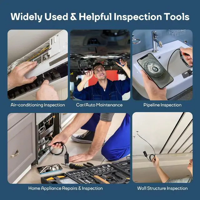 Alt view image 5 of 7 - Inspection Camera Wireless Endoscope 2025 Top Tiny WiFi Borescope 3.9mm 1080P HD Endoscope Camera with Light IP67 Waterproof Semi-Rigid Snake Cam for iPhone, Android, Tablet, 5FT
