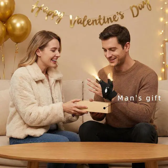 Alt view image 4 of 6 - LED Flashlight Gloves for Men: Ultimate Gifts for Him! Unique Gifts for Boyfriend, Husband, Dad Who Have Everything! Cool Gadgets for Car Repairing, Fishing & Camping Fun!