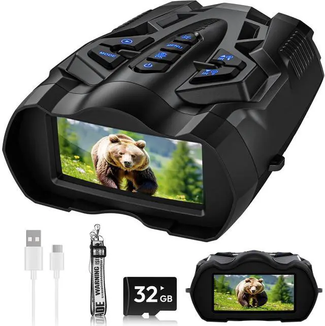 Main image of 4K Night Vision Goggles for Adults,16X Zoom Night Vision Binoculars with 1000FT Infrared Range,5000mAh Rechargeable Battery,3.5" Screen,Include 32GB Card,Gift for Mens and Outdoor Enthusiasts