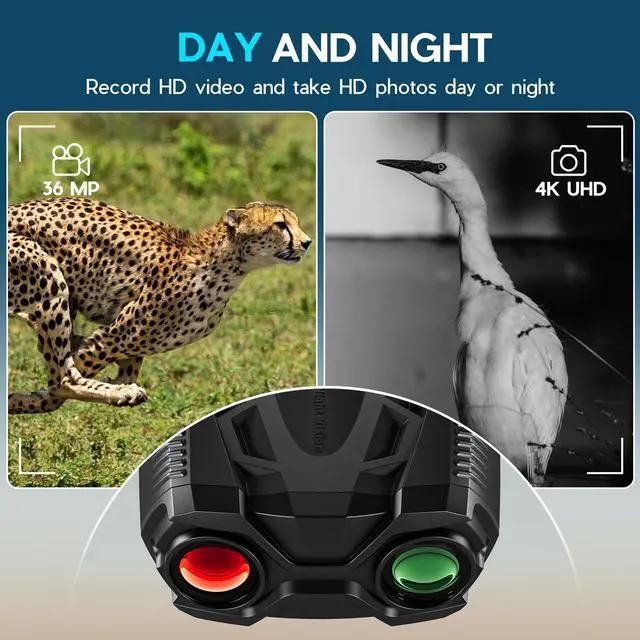 Alt view image 4 of 7 - 4K Night Vision Goggles for Adults,16X Zoom Night Vision Binoculars with 1000FT Infrared Range,5000mAh Rechargeable Battery,3.5" Screen,Include 32GB Card,Gift for Mens and Outdoor Enthusiasts