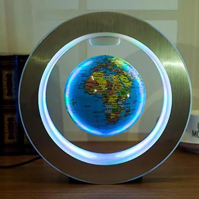 Alt view image 6 of 7 - Levitation Floating Globe 4inch Rotating Magnetic Mysteriously Suspended In Air World Map Home Decoration Crafts Fashion Holiday Gifts (Blue)