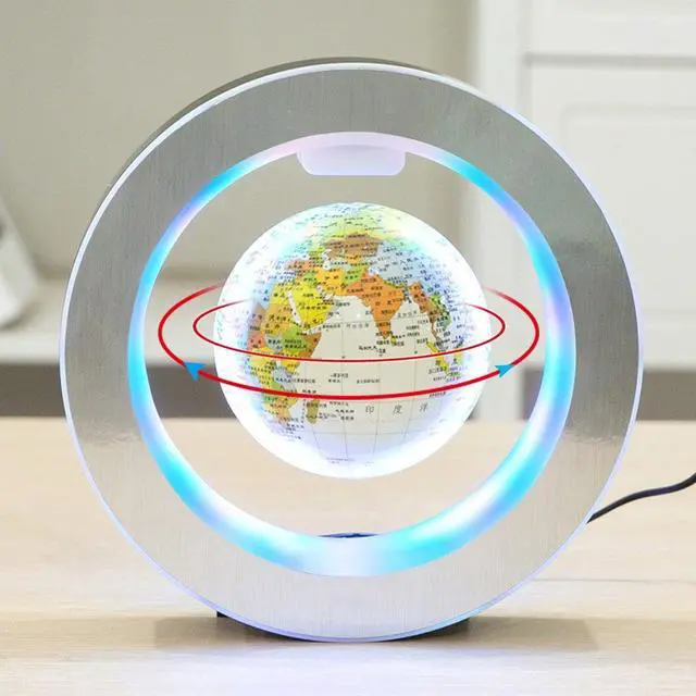 Main image of Levitation Floating Globe 4inch Rotating Magnetic Mysteriously Suspended In Air World Map Home Decoration Crafts Fashion Holiday Gifts (White)