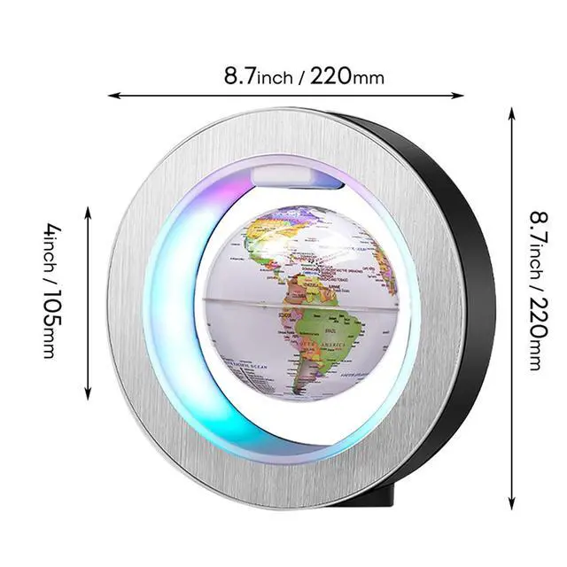 Alt view image 3 of 3 - Levitation Floating Globe 4inch Rotating Magnetic Mysteriously Suspended In Air World Map Home Decoration Crafts Fashion Holiday Gifts (White)