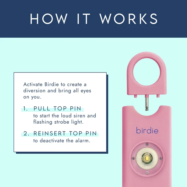 Alt view image 2 of 7 - Shes BirdieThe Original Personal Safety Alarm for Women by WomenLoud Siren, Strobe Light and Key Chain in a Variety of Colors (Blossom)