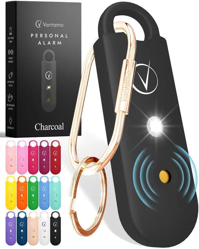 Main image of Personal Alarm for Self Defense with Low Battery Notice, Strobe Light & Extra Loud 130 dB Double Speakers Safety Keychain Set for Women, Rechargeable Panic Button for Womens Self Defense