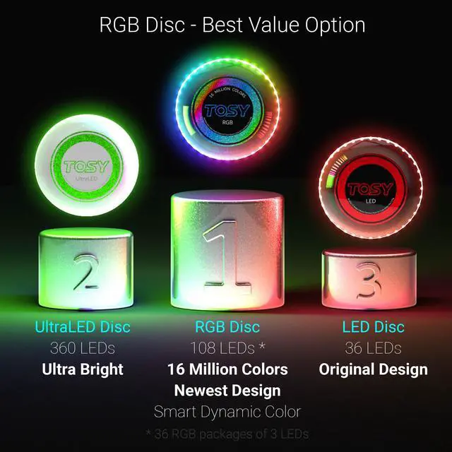 Alt view image 2 of 6 - Flying Disc - 108 RGB Multicolor LEDs, Super Bright, Smart Modes, Cool Valentine Easter Gift, Camping Toy for Kid/Teen/Adult, Auto Light Up, Rechargeable, Waterproof, 175g