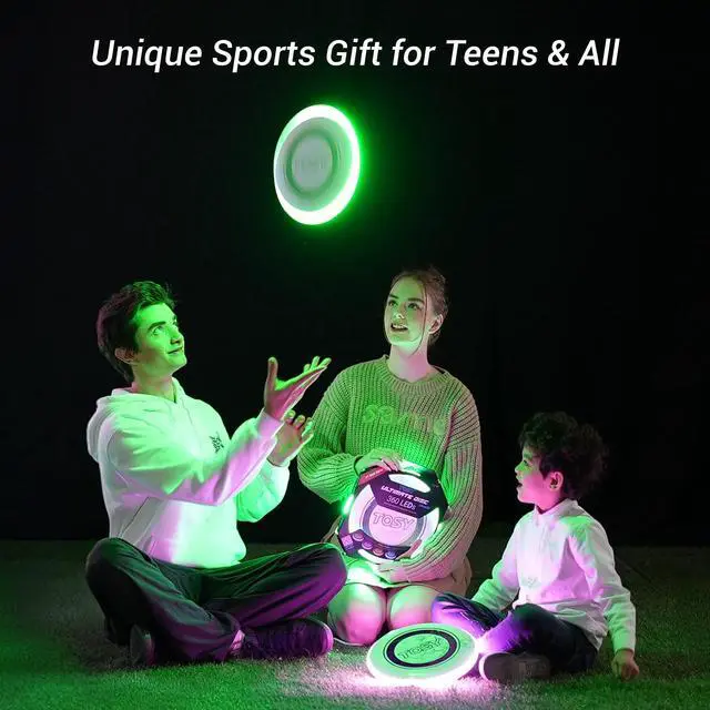 Alt view image 3 of 6 - Flying Disc - 108 RGB Multicolor LEDs, Super Bright, Smart Modes, Cool Valentine Easter Gift, Camping Toy for Kid/Teen/Adult, Auto Light Up, Rechargeable, Waterproof, 175g
