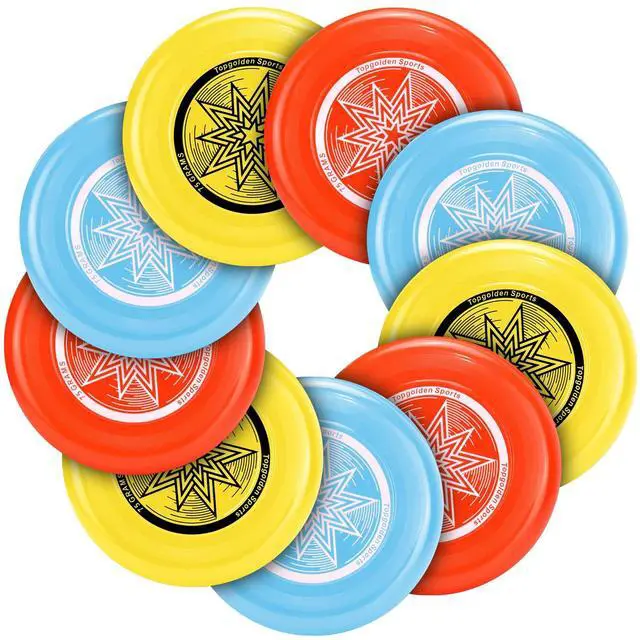Main image of 9 Pack Flying Discs Set for Outdoors Beach Backyard Sports Classic Play Discs for Adults (9.05-Inches)- Assorted Colors
