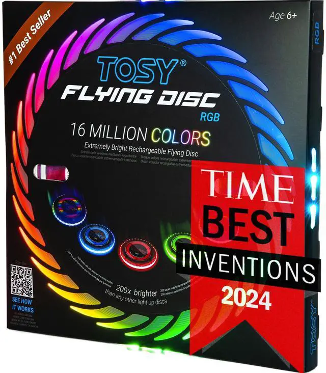 Main image of Flying Disc - 108 RGB Multicolor LEDs, Super Bright, Smart Modes, Cool Valentine Easter Gift, Camping Toy for Kid/Teen/Adult, Auto Light Up, Rechargeable, Waterproof, 175g
