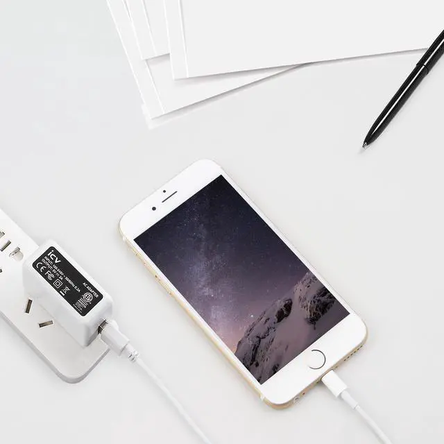 Alt view image 6 of 7 - USB Wall Charger 5V 2A 10W AC Power Adapter with US Plug for Phone, Tablet and Other Related USB Powered Devices Small and Lightweight Designed for Safety(White)