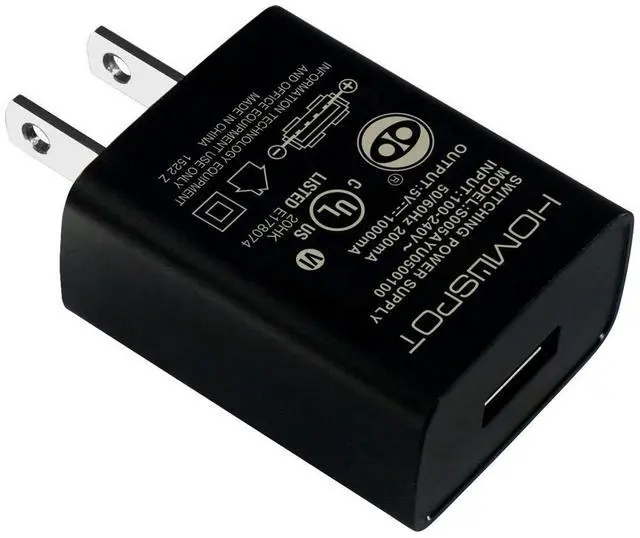 Main image of UL Certified USB Wall Charger Power Supply 5v1A (1000mA) Universal Portable Travel Power Adapter Plug Block High Speed for iPhone iPad iPad Samsung HTC LG iPod Nokia Travel Office Home Use