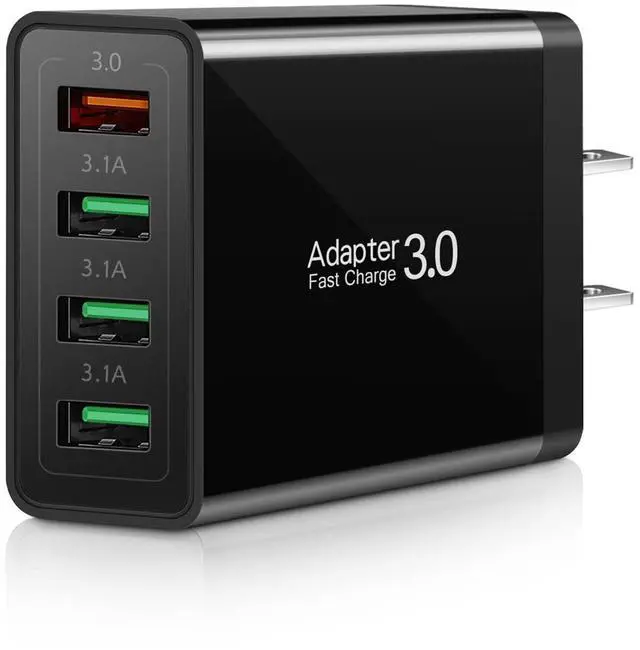 Main image of Fast Charging 3.0 Wall Charger, 4-Port USB Charger Block, Multi USB Plug | Dual Charging Box Power Adapter Brick Cube Compatible for iPhone 16e 16 15 Pro Max,iPad,Samsung S25 S24,Pixel 7