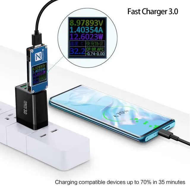 Alt view image 2 of 7 - Fast Charging 3.0 Wall Charger, 4-Port USB Charger Block, Multi USB Plug | Dual Charging Box Power Adapter Brick Cube Compatible for iPhone 16e 16 15 Pro Max,iPad,Samsung S25 S24,Pixel 7